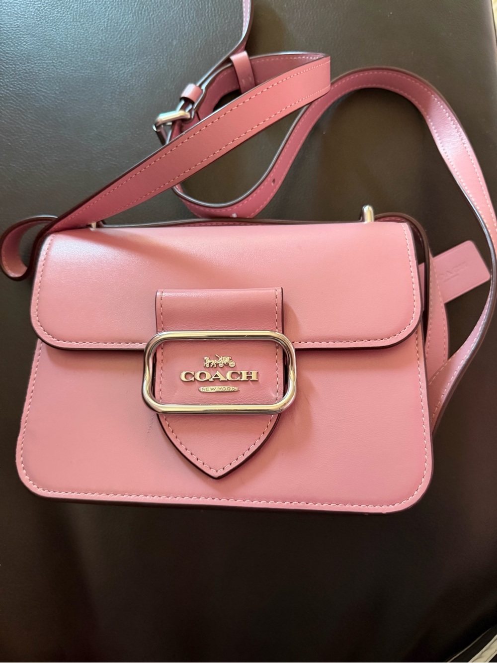 Coach Pink Morgan Crossbody Bag - Signature Buckle